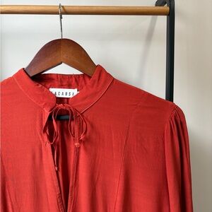 LACAUSA Red Tie-Neck Dress Size L